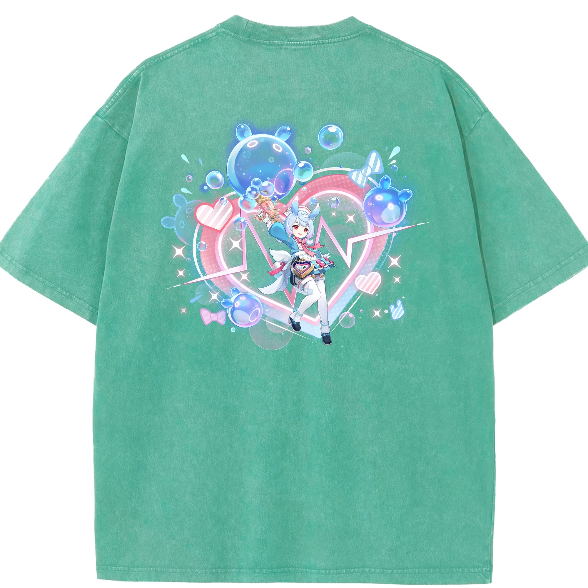 げんし神 シゲウィン genshin Shigewin 綿100% ヴィンテージ風 半袖Tシャツ（背面プリント）